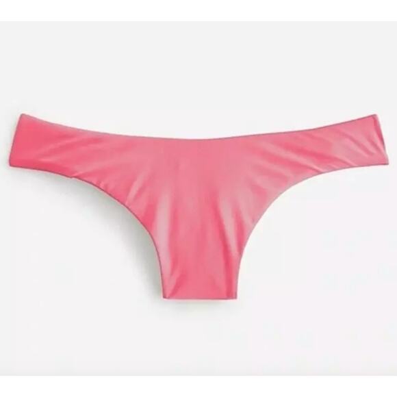 J.Crew Curved Waist Cheeky Bikini Bottom Pink Swim Beach Resortwear XXL NWT - Picture 1 of 7